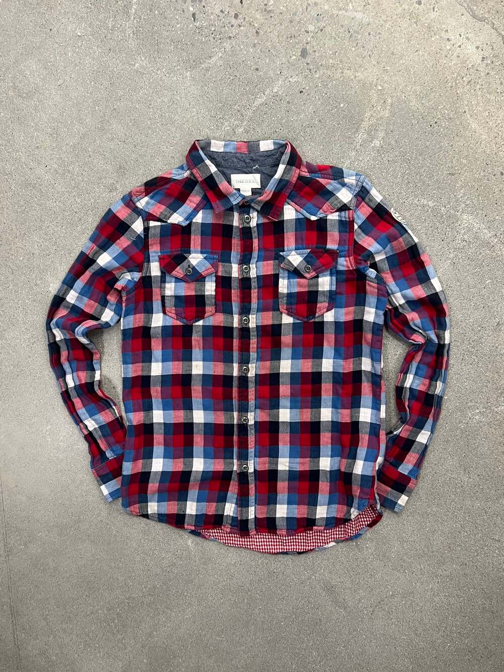 Y2K Diesel Plaid Button-Up Shirt - S